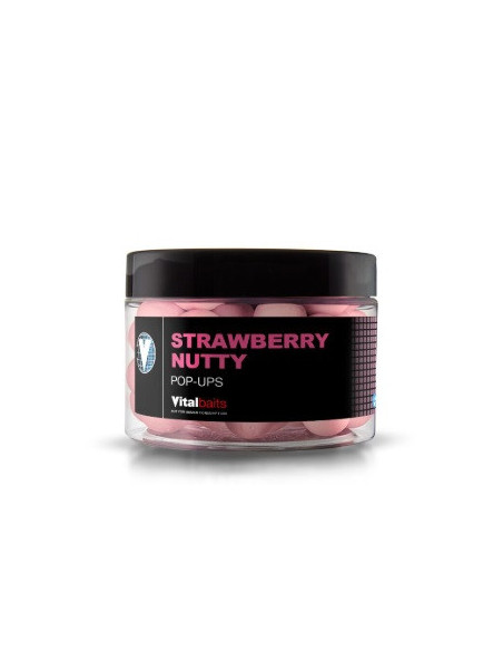 Vital baits pop-ups strawberry nutty 18 mm 50 gr.
