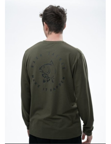 Nash happen carp logo long t-shirt green talla M