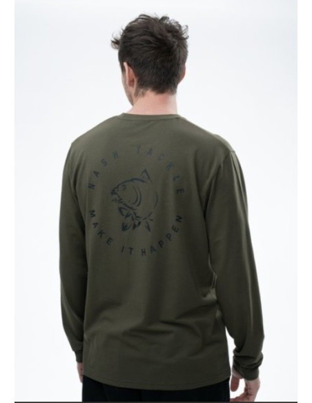 Nash happen carp logo long t-shirt green talla M