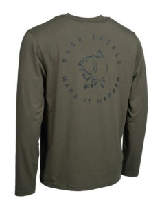 Nash happen carp logo long t-shirt green talla XL