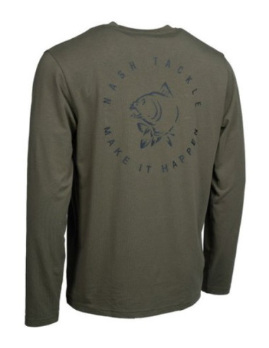 Nash happen carp logo long t-shirt green talla XL