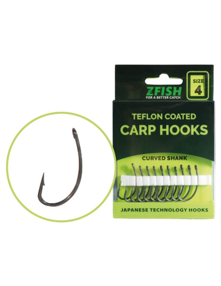 Zfish teflon curved shank hook nº4 10unds