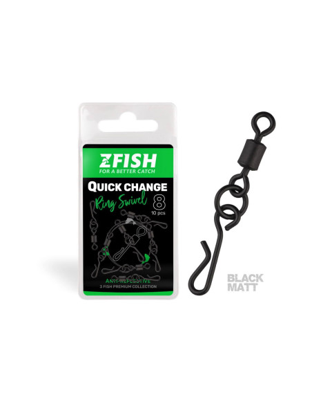 Zfish quick change ring swivel matt nº8 10unds