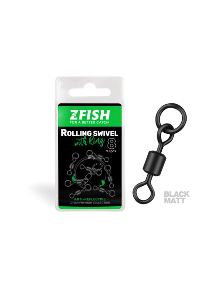 Zfish rolling swivel with rig black nº8 10unds