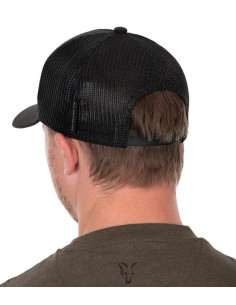 Fox collection trucker ball cap black orange 2