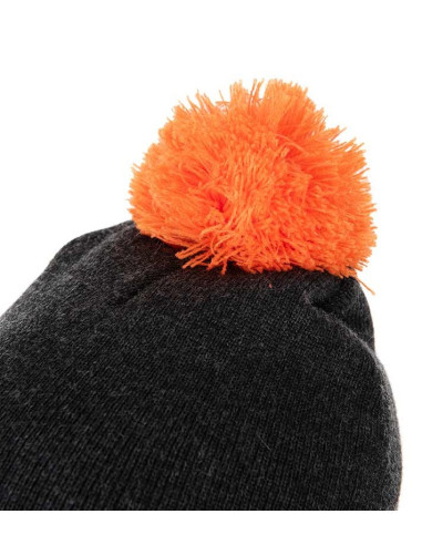 Fox collection bobble hat black orange