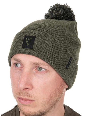 Fox collection bobble hat green black