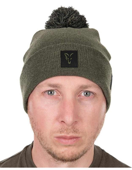 Fox collection bobble hat green black