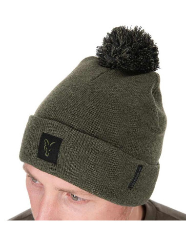 Fox collection bobble hat green black
