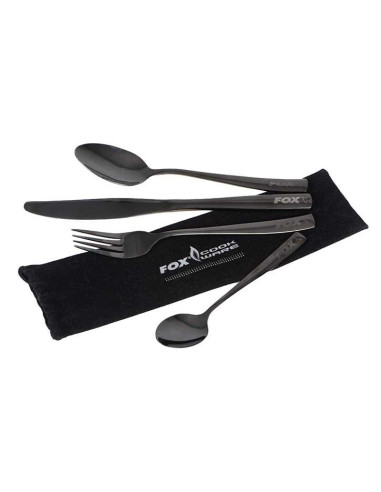 Fox cookware black stainless cutlery set cubiertos