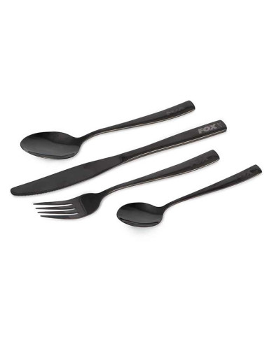 Fox cookware black stainless cutlery set cubiertos