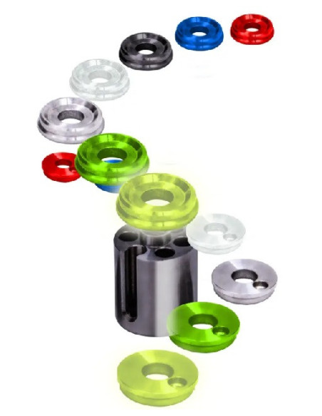 Solar lock & load indicator end caps acero 2unds