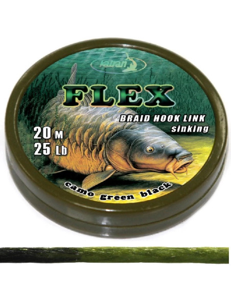Katran braided hook links FLEX green black 30lb 20m