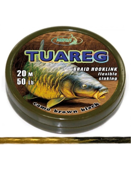 Katran braided hook links TUAREG brown black 35lb 20m