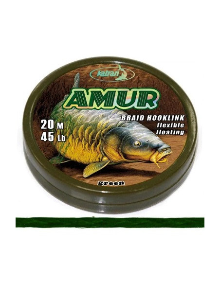 Katran braided hook links AMUR green 35lb 20m
