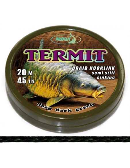 Katran braided hook links TERMIT dark green 35lb 20m