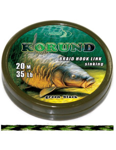 Katran braided hook links KORUND green black 35lb 20m
