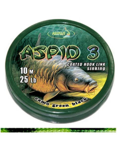 Katran coated hook links ASPID 3 green black 25lb 10m