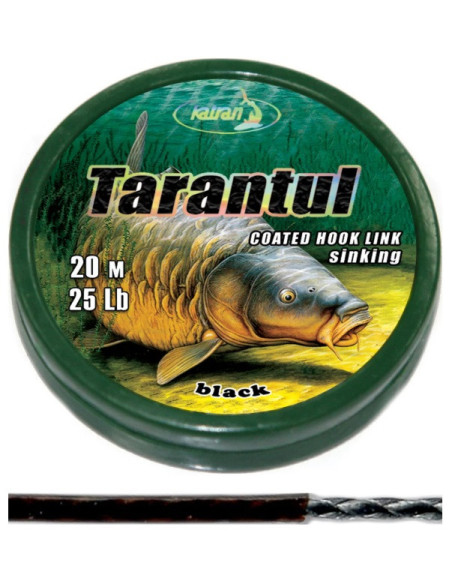 Katran coated hook links TARANTUL  black 25lb 20m