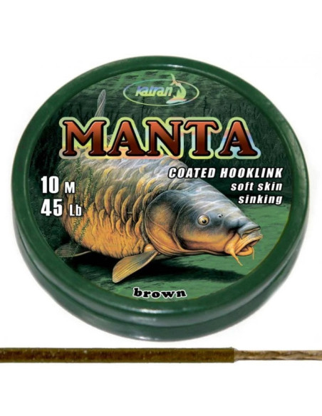 Katran coated hook links MANTA brown 45lb 10m