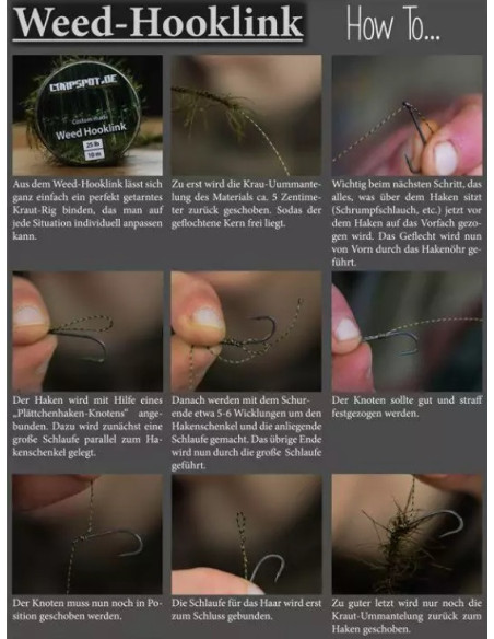 Carpspot weed hooklink green 25lb 10m