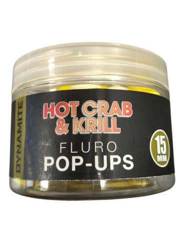 Dynamite baits pop-up fluro hot crab & krill 15mm