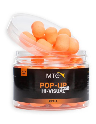 MTC baits pop-up dumbell hi-visual krill 10x15mm