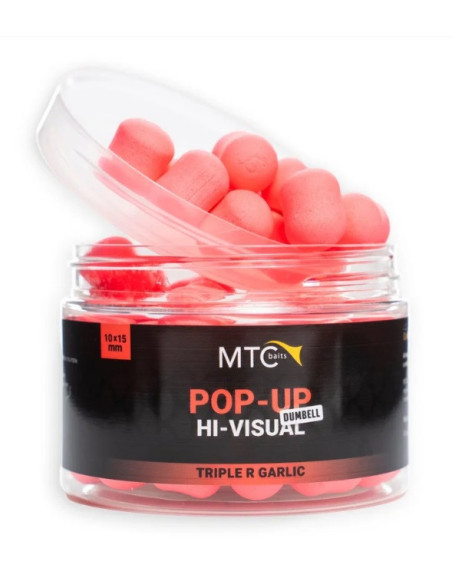 MTC baits pop-up dumbell hi-visual triple R garlic 10x15mm