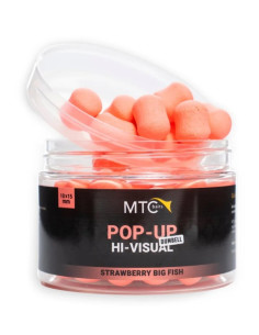 MTC baits pop-up dumbell hi-visual strawberry big fish 10x15mm