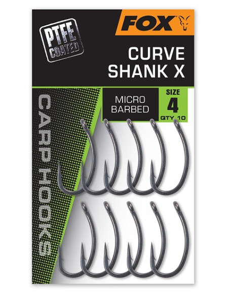 Fox NEW carp hook curve shank X nº4 10unds