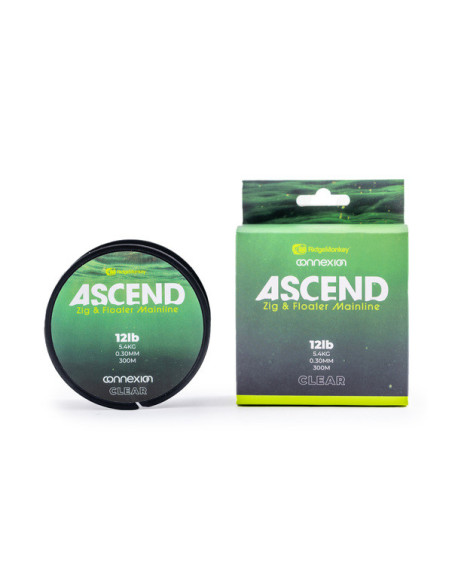 Ridgemonkey ascend zig & floater mainline 0.30mm 300m clear