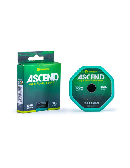 Ridgemonkey ascend zig & floater hooklink 0.28mm 10lb 100m clear