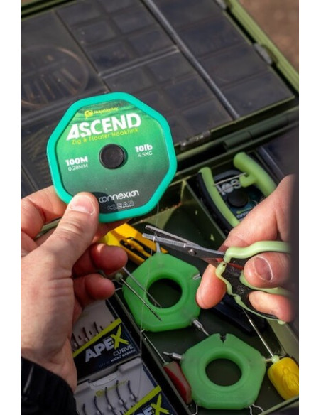 Ridgemonkey ascend zig & floater hooklink 0.28mm 10lb 100m clear