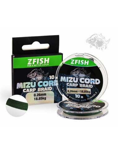 Zfish mizucord carp braid line 0.30mm 24.17kg 10m