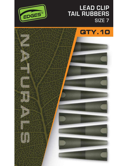 Fox naturals lead clip tail rubers nº7 10unds