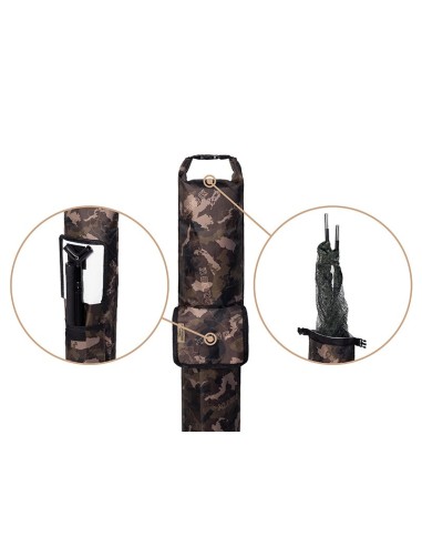 Delphin waterproof landing net case camo
