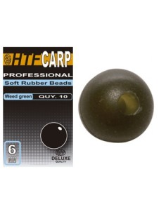 HTF perlas de goma verdes 6 mm 10 uds.