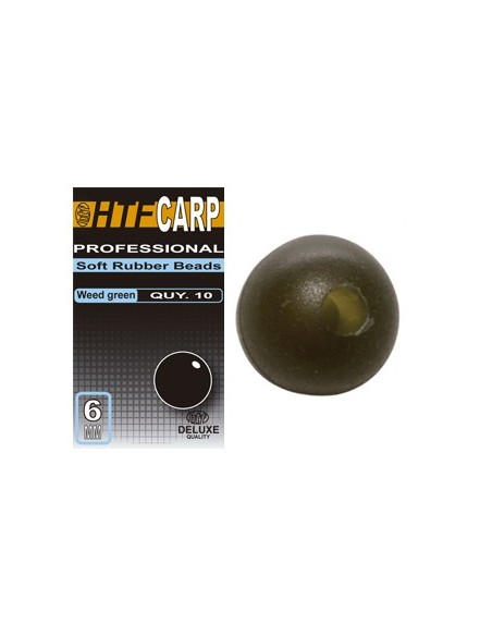 HTF perlas de goma verdes 6 mm 10 uds.