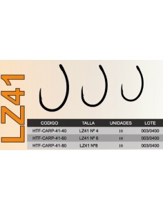 Htf carp anzuelo teflon profesional LZ41 nº8 10unds 2