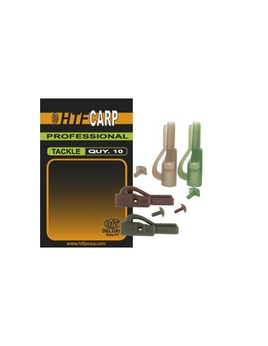 HTF safety lead clip tope marron translucido 10 uds